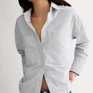 Everlane Boxy Oxford - black/white - Small